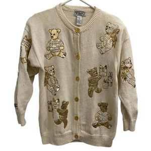 Christmas Sweater Vintage size Small by P’Galli designs Teddy Bears